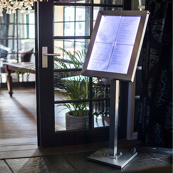 Outdoor A2 Menu Stand in Black Buy Online from White Light Display